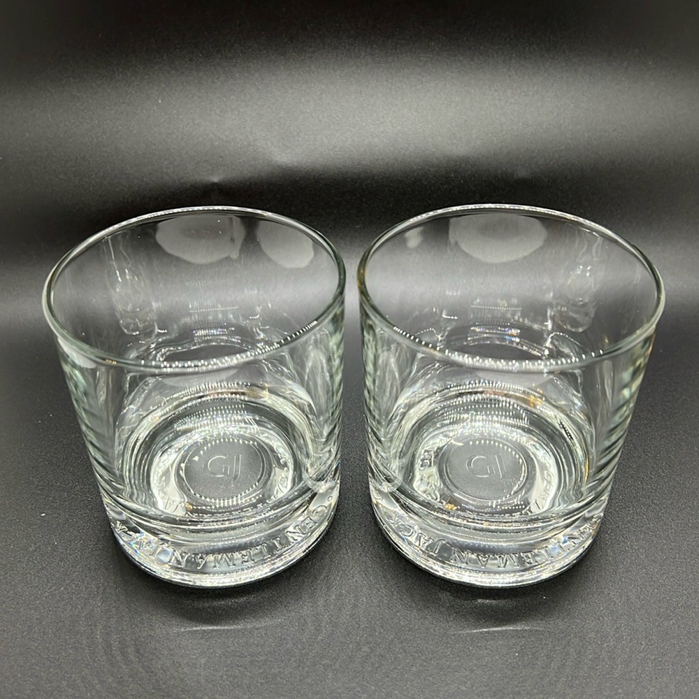Vintage Jack Daniel’s Gentleman Jack Set of 2 Embossed Base Rocks Glasses